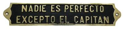 Placa Bronce Nadie Es Perfecto Excepto El Capitan