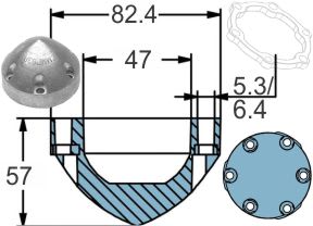 Anodo Hélice Max Prop 83 Aluminio