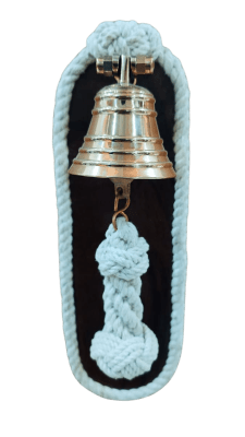 Campana Bronce con Placa Madera 24x8 CM