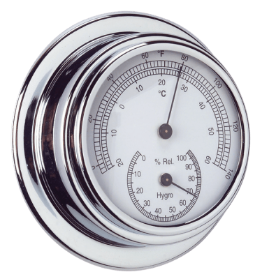 Termómetro Higrómetro Cromado 95 x70 mm