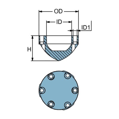 Anodo Hélice Max Prop 70 Aluminio