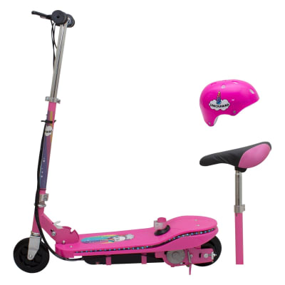 SCOOTER ELECTRICO ROSADO 2 EN 1 C/ASIENTO Y CASCO C/LUZ IB-SE302 SCOOTER ELECTRICO ROSADO 2 EN 1 C/ASIENTO Y CASCO C/LUZ IB-SE302