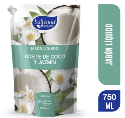 Jabón Líquido Aceite De Coco Y Jazmín 750ml Ballerina