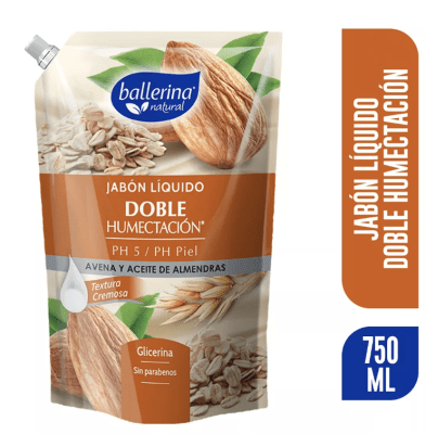 (A) Jabón Líquido Avena y Aceite de Almendras 750ml Ballerina