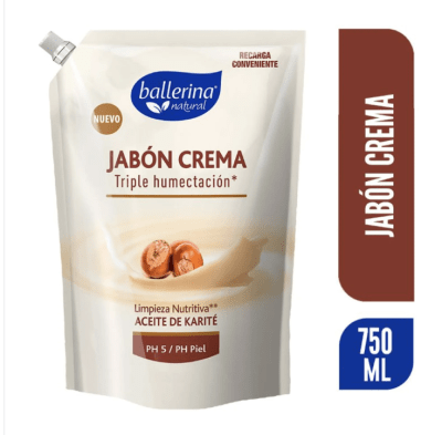 (A) Jabón Crema Aceite de karité 750ml Ballerina
