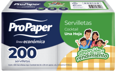 Servilleta Cocktel x200 unid Pro Paper