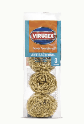 Esponja dorada Antibacterial (3un) Virutex