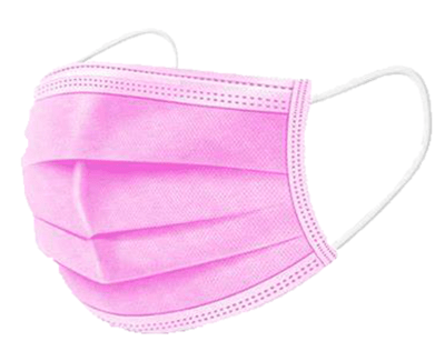 Mascarillas 3 pliegues rosada, 50un