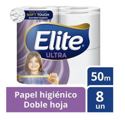 8 Rollos Papel higiénico Elite 50M