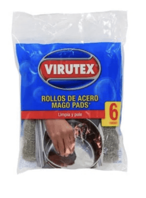 Rollos de acero, virutilla fina, mago pads 6un