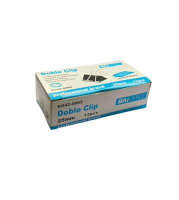 Doble Clips Negros 25mm (12un)