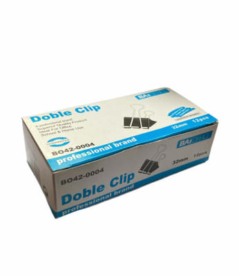Doble Clips Negros 32mm (12un)