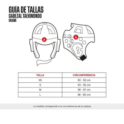 CABEZAL TAEKWONDO OKAMI ROJO