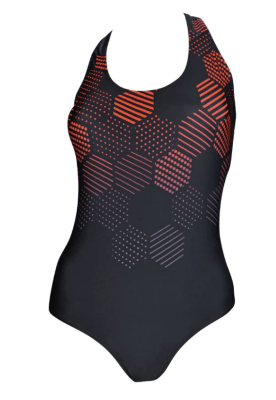 TRAJEBAÑO MUJER FLAWLESS NEGRO ROJO