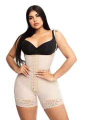 Faja Media Pierna con Tirantes, Beige - Ref. O-011