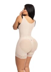 Faja Media Pierna con Tirantes, Beige - Ref. O-011