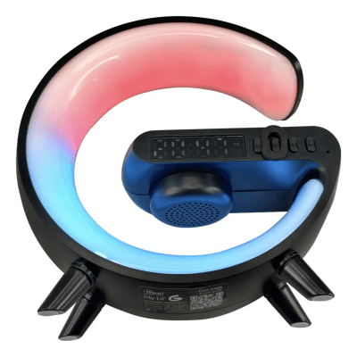 Mlab Parlante My Lil G 5 En 1 RGB/Qi/Reloj/Alarma Negro