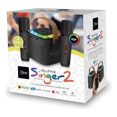 Mlab Karaoke My Lil First Singer RGB 2 Mic Negro