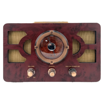 Radio Retro Mlab Wooden 1950s AM/FM/SW/BT USB/TF Recargable AC