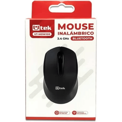 Mouse Inalámbrico/Bluetooth Utek 1600 DPI Negro UT-MOW100