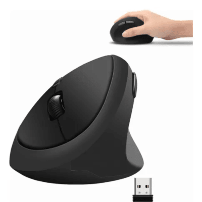 Mouse Inalámbrico/Bluetooth Utek Vertical Recargable Silencioso Negro UT-MOER300R