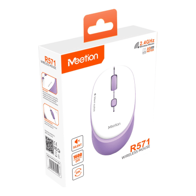 Mouse Inalámbrico Meetion R571 Silencioso Lila