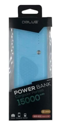 Power Bank DBLUE 15.000mAh 2 USB + Linterna DBPR027BL Power Bank DBLUE 15.000mAh 2 USB + Linterna DBPR027BL