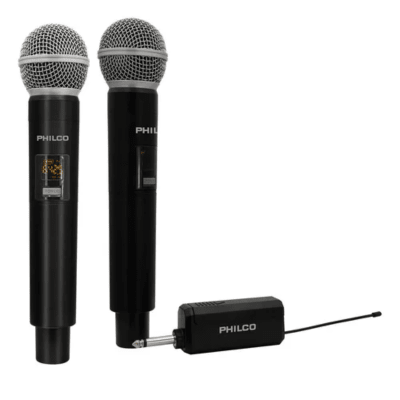 Set Micrófonos Inalámbricos Philco PRO UHF Recargable WU519
