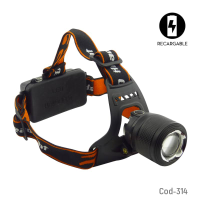 Linterna Frontal Recargable c/Zoom 314
