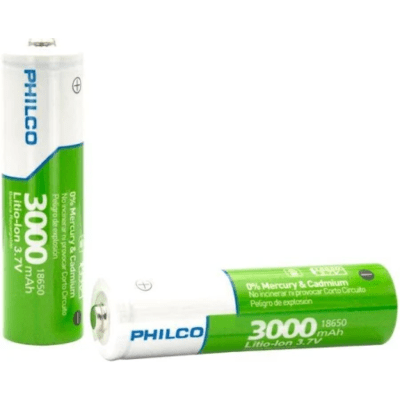 Batería Recargable 18650 Philco Set 2un. 3.7V 3.000mAh