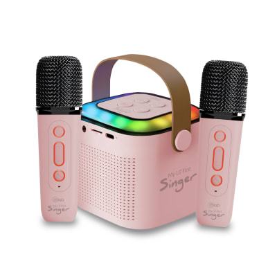 Parlante Bluetooth Mlab RGB My Lil'First Singer 2 Mic Rosado