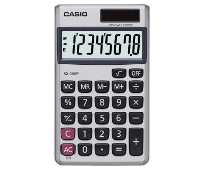 Calculadora Casio SX-300P Bolsillo 8 Dígitos Calculadora Casio SX-300P Bolsillo 8 Dígitos