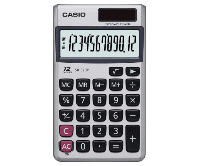 Calculadora Casio SX-320P Bolsillo 12 Dígitos Calculadora Casio SX-320P Bolsillo 12 Dígitos
