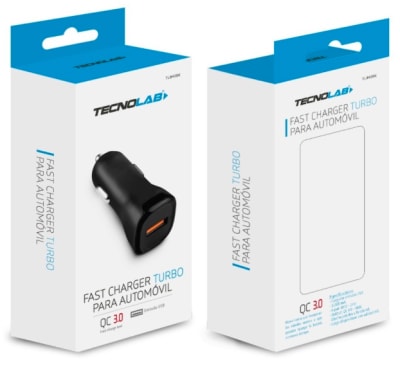 Cargador Tecnolab TL049BK 12V 1USB QC 3.0 Cargador Tecnolab TL049BK 12V 1USB QC 3.0