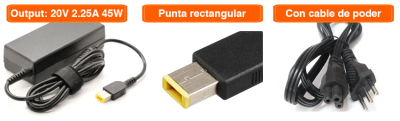 CARGADOR NOTEBOOK 20V/2,25A 60W COMPATIBLE LENOVO
