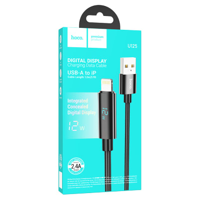 Cable USB a Lightning Hoco 2.4A U125 Digital Display