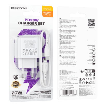Cargador USB Tipo C  BOROFONE BAS43A CDC4222