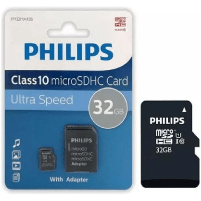 Memoria Micro SD Philips 32GB Clase 10 Con Adaptador