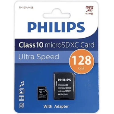 MicroSD Philips 128GB Clase 10 Con Adaptador SD