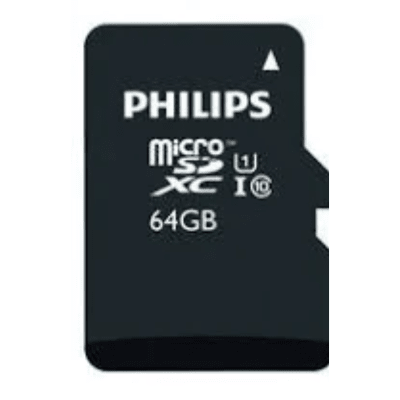 Memoria Micro SD Philips 64GB Clase 10 Con Adaptador