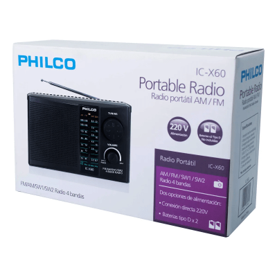 Radio Portátil Philco AM/FM IC-X60 Compacta y Práctica