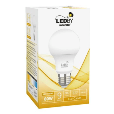 Ampolleta LEDBY Macrotel E27  1un. 9W Luz Cálida