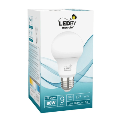 Ampolleta LEDBY Macrotel E27 1un. 9W Luz Fría