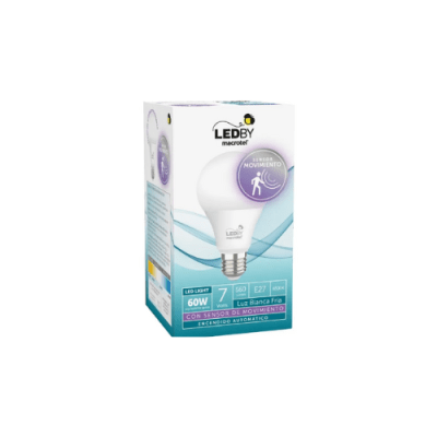 Ampolleta LEDBY Macrotel E27 Luz Fría Sensor Movimiento