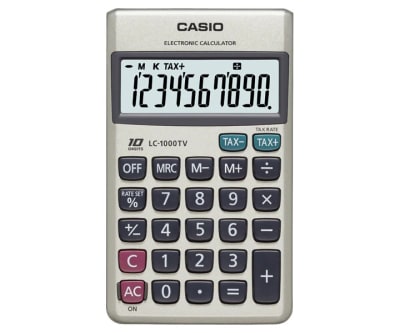 Calculadora Casio Bolsillo 10 Dígitos LC-1000TV Calculadora Casio Bolsillo 10 Dígitos LC-1000TV