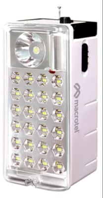 Lámpara Emergencia Macrotel 24 LED Recargable con Radio