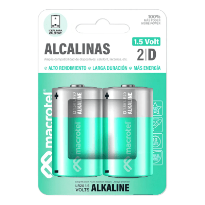 Pila Alcalina Macrotel 2un. D