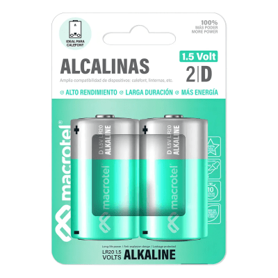 Pila Alcalina Macrotel 2un. D