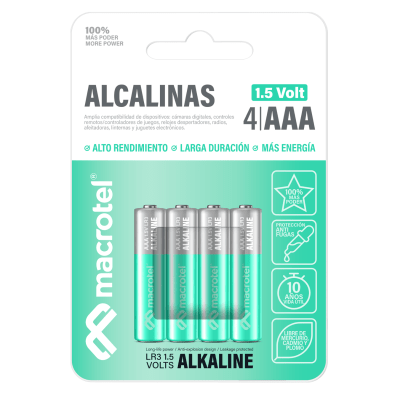 Blister 4un. Pila Alcalina Macrotel AAA