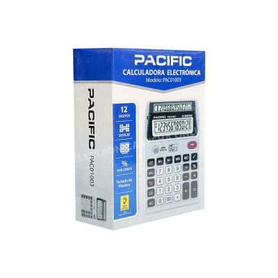 Calculadora Pacific Escritorio 12 Dígitos Doble Visor PAC01003